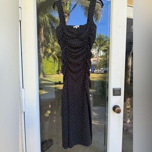 Elegant Black Polka Dot Dress by Reformation